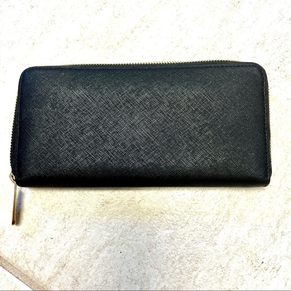 MICHAEL KORS Jet Set Travel Large Crossgrain Leather Wallet black womens - Picture 6 of 10